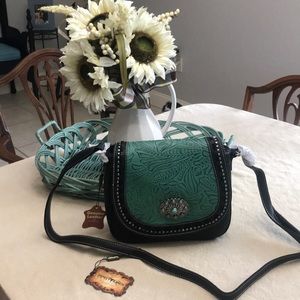 Trinity Ranch tooled Design Messenger bag